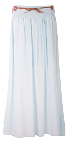 FASHION YOU WANT Damen Sommer Rock Größe 36/38 bis Größe 48/50 Maxirock lang Nr.3 Strandrock Amber Boho Retro Maxirock (as3, Numeric, Numeric_40, Numeric_42, Regular, Regular, hellblau UMG) von FASHION YOU WANT