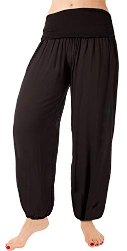 FASHION YOU WANT Damen Sommerhose Pumphose Haremshose Uni Farben (40/42, schwarz) von FASHION YOU WANT