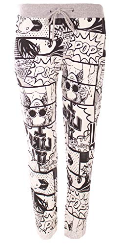 FASHION YOU WANT Damen SweatpantsGröße 34-50 Baggy Hose Boyfriend Freizeithose Sporthose All-Over Roses Print Big Size bis Übergröße (J04, 40/42) von FASHION YOU WANT