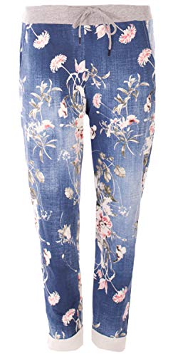 FASHION YOU WANT Damen SweatpantsGröße 34-50 Baggy Hose Boyfriend Freizeithose Sporthose All-Over Roses Print Big Size bis Übergröße (J07, 44/46) von FASHION YOU WANT