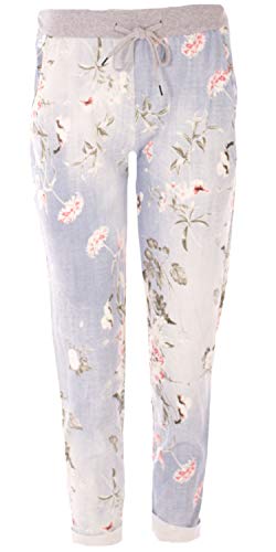 FASHION YOU WANT Damen SweatpantsGröße 34 50 Baggy Hose Boyfriend Freizeithose Sporthose All Over Roses Print Big Size bis Übergröße (J12, 48/50) von FASHION YOU WANT