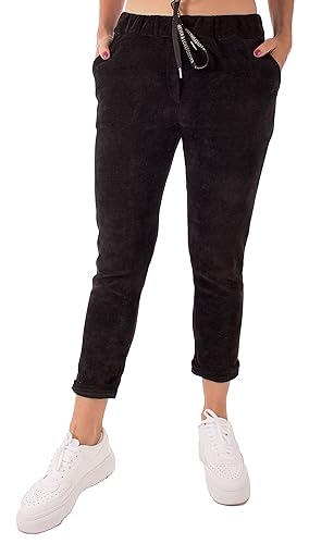 FASHION YOU WANT Damen Vintage Cordhose Hohe Taille Gerades Bein Hose Taschen Hose (DE/NL/SE/PL, Numerisch, 40, 42, Regular, Regular, schwarz) von FASHION YOU WANT