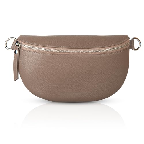 FASHION YOU WANT Damen Wildleder Leder Tasche Gürteltasche Crossbody Hüfttasche Bauchtasche Hüfttasche Umhängetasche Cross-Over Bodybag Schultertasche Handytasche Geldtasche (Mocca) von FASHION YOU WANT