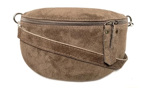 FASHION YOU WANT Damen Wildleder Leder Tasche Gürteltasche Crossbody Hüfttasche Bauchtasche Hüfttasche Umhängetasche Cross-Over Bodybag Schultertasche Handytasche Geldtasche (braun) von FASHION YOU WANT