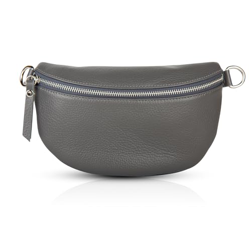 FASHION YOU WANT Damen Wildleder Leder Tasche Gürteltasche Crossbody Hüfttasche Bauchtasche Hüfttasche Umhängetasche Cross-Over Bodybag Schultertasche Handytasche Geldtasche (d.grau2) von FASHION YOU WANT