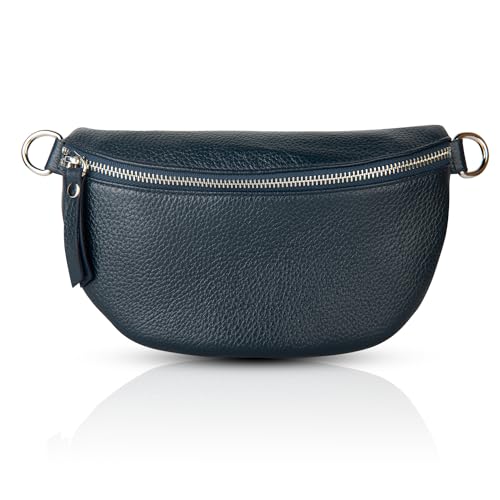 FASHION YOU WANT Damen Wildleder Leder Tasche Gürteltasche Crossbody Hüfttasche Bauchtasche Hüfttasche Umhängetasche Cross-Over Bodybag Schultertasche Handytasche Geldtasche (dunkelblau) von FASHION YOU WANT