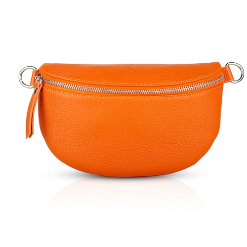 FASHION YOU WANT Damen Wildleder Leder Tasche Gürteltasche Crossbody Hüfttasche Bauchtasche Hüfttasche Umhängetasche Cross-Over Bodybag Schultertasche Handytasche Geldtasche (orange) von FASHION YOU WANT