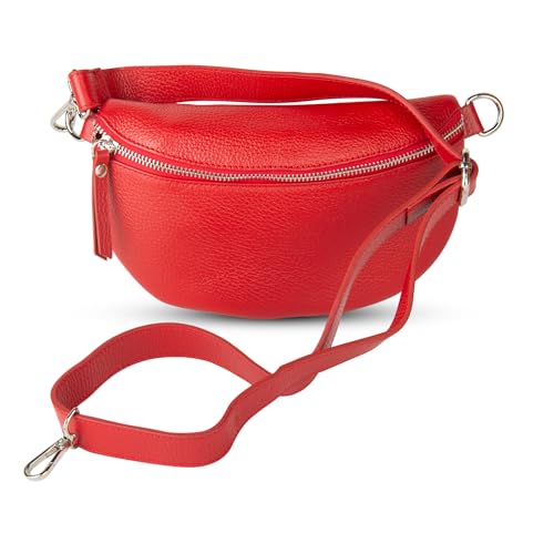 FASHION YOU WANT Damen Wildleder Leder Tasche Gürteltasche Crossbody Hüfttasche Bauchtasche Hüfttasche Umhängetasche Cross-Over Bodybag Schultertasche Handytasche Geldtasche (rot) von FASHION YOU WANT