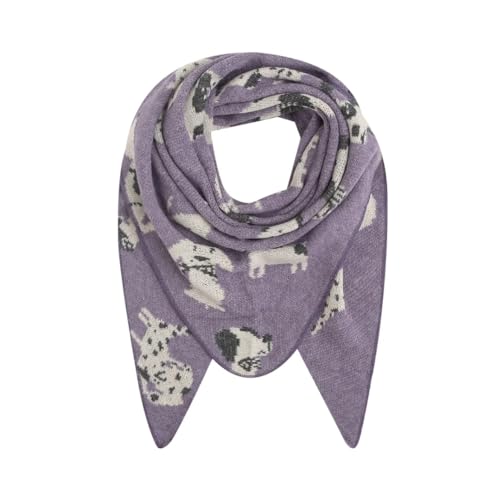 FASHION YOU WANT Dreieckstuch Stola Schal mit Viscose und Wolle - Hochwertiges Halstuch HUND - Perfekt für Herbst/Winter (lila) von FASHION YOU WANT