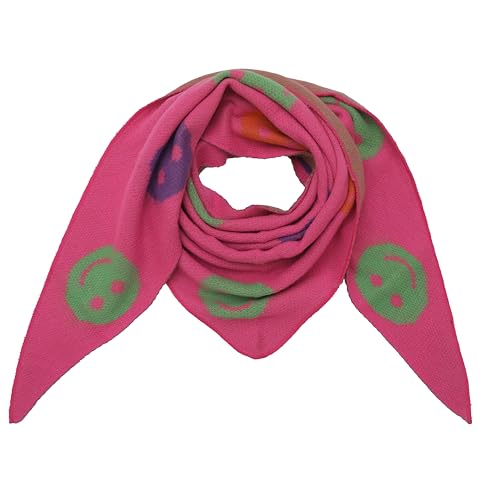 FASHION YOU WANT Dreieckstuch Stola Schal mit Viscose und Wolle - Hochwertiges Halstuch SMILEY - Perfekt für Herbst/Winter (fuchsia) von FASHION YOU WANT