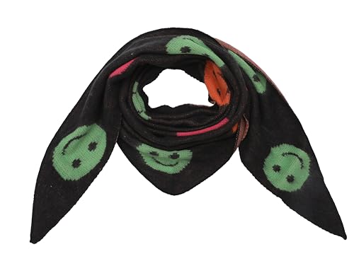 FASHION YOU WANT Dreieckstuch Stola Schal mit Viscose und Wolle - Hochwertiges Halstuch SMILEY - Perfekt für Herbst/Winter (schwarz) von FASHION YOU WANT