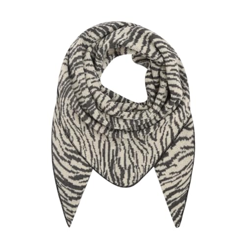 FASHION YOU WANT Dreieckstuch Stola Schal mit Viscose und Wolle - Hochwertiges Halstuch ZEBRA - Perfekt für Herbst/Winter (grau/weiß) von FASHION YOU WANT