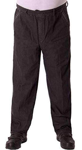 FASHION YOU WANT Herren Senioren Jeans Schlupfhose für Opas mit rundum Gummizug und Seitentaschen (48 (M), Jeans schwarz) von FASHION YOU WANT