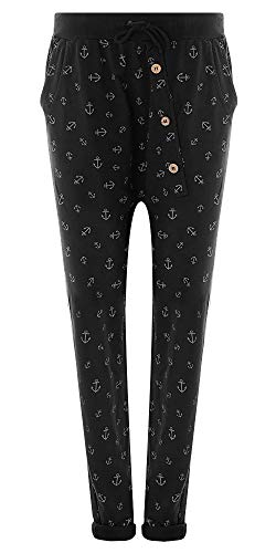 FASHION YOU WANT Jogginghose Sweatpants Sterne Boyfriend Ali Baba Style (38/40, Anker schwarz) von FASHION YOU WANT