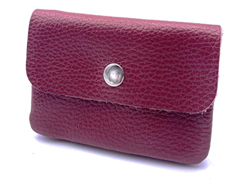 FASHION YOU WANT Leder Schlüsseletui Münzbeutel Damen, Reißverschlussfach, Kartenfach, Schlüsselmäppchen Kleingeldbörse kleines Portemonnaie aus Echtleder (Bordeauxrot) von FASHION YOU WANT