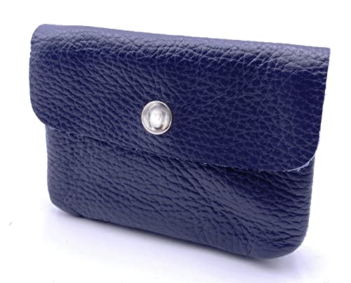 FASHION YOU WANT Leder Schlüsseletui Münzbeutel Damen, Reißverschlussfach, Kartenfach, Schlüsselmäppchen Kleingeldbörse kleines Portemonnaie aus Echtleder (dunkelblau) von FASHION YOU WANT