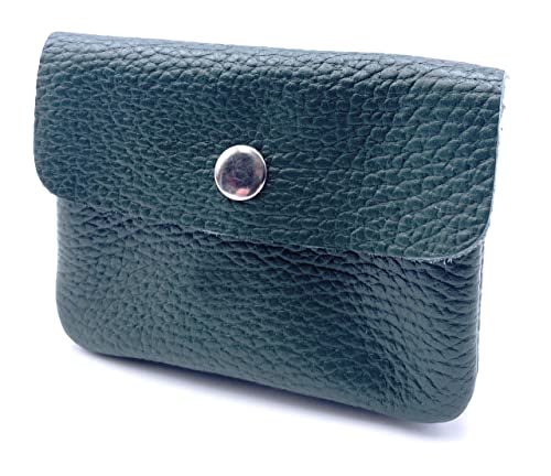 FASHION YOU WANT Leder Schlüsseletui Münzbeutel Damen, Reißverschlussfach, Kartenfach, Schlüsselmäppchen Kleingeldbörse kleines Portemonnaie aus Echtleder (flaschengrün) von FASHION YOU WANT