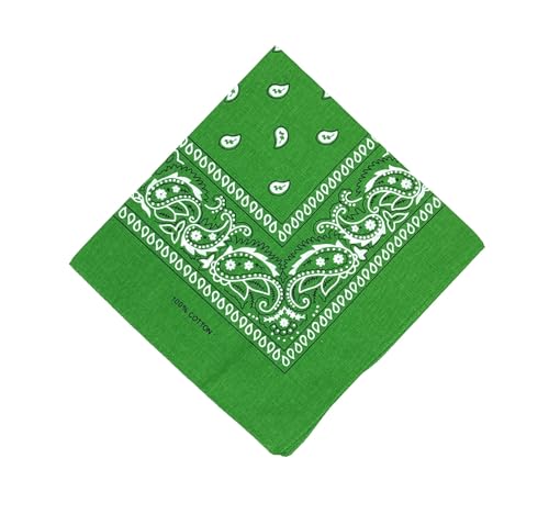 FASHION YOU WANT Schals & Tücher Bandana Halstuch Bikertuch Nickituch Kopftuch Baumwolle Mundschutz Piratentuch ideal für Karneval Fasching Karnevalskostüm (dunkelgrün) von FASHION YOU WANT