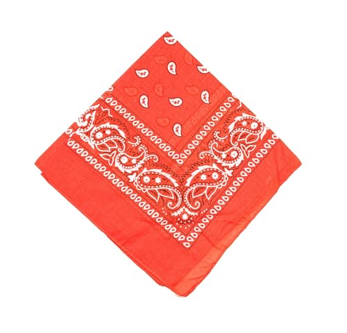 FASHION YOU WANT Schals & Tücher Bandana Halstuch Bikertuch Nickituch Kopftuch Baumwolle Mundschutz Piratentuch ideal für Karneval Fasching Karnevalskostüm (orange) von FASHION YOU WANT