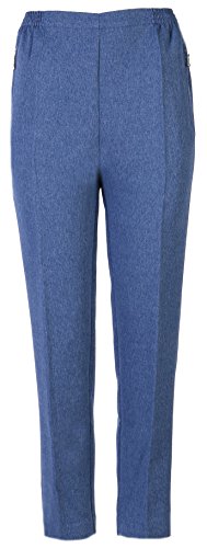 FASHION YOU WANT Damen Seniorenhose Schlupfhose mit Gummizug Kurzgröße ideal für pflegebedürftige Omas einfach anzuziehen und super pflegeleicht (38/40, hellblau) von FASHION YOU WANT