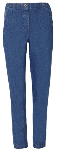 FASHION YOU WANT Seniorenhose Schlupfhose mit Gummizug Kurzgröße ideal für Pflegebedürftige Omas einfach anzuziehen und super pflegeleicht (52/54, Jeans) von FASHION YOU WANT