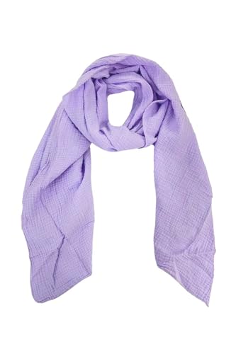 FASHION YOU WANT Weichster Musselin Tuch Damen LANGER SCHAL Musselin Schal, Muslin Nursing Scarf 64 x 210 cm, Musselintücher, Tuch Damen, Musselin Halstuch, Halstuch Damen (Flieder) von FASHION YOU WANT