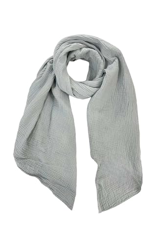 FASHION YOU WANT Weichster Musselin Tuch Damen LANGER SCHAL Musselin Schal, Muslin Nursing Scarf 64 x 210 cm, Musselintücher, Tuch Damen, Musselin Halstuch, Halstuch Damen (Grau) von FASHION YOU WANT