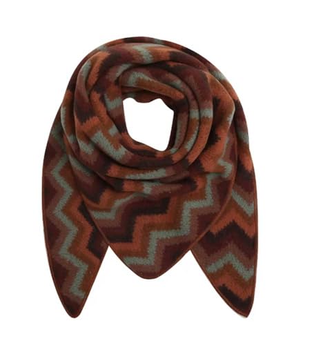 FASHION YOU WANT XXL Schal flauschig schal-tuch damen dicker dreieckstuch groß Wolle Azteken BUNT Farben kuschelig (braun) von FASHION YOU WANT