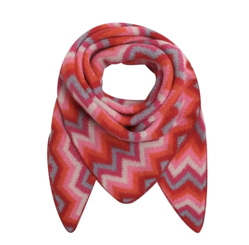 FASHION YOU WANT XXL Schal flauschig schal-tuch damen dicker dreieckstuch groß Wolle Azteken BUNT Farben kuschelig (rot) von FASHION YOU WANT