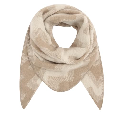 FASHION YOU WANT XXL Schal flauschig schal-tuch damen dicker dreieckstuch groß Wolle Azteken UNI Farben kuschelig (beige) von FASHION YOU WANT