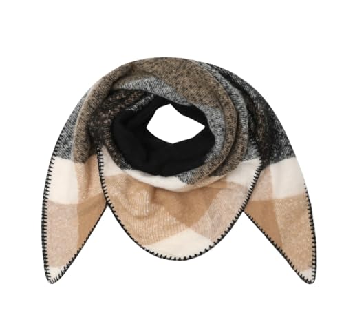 FASHION YOU WANT XXL Schal flauschig schal-tuch damen dicker dreieckstuch groß Wolle UNI Farben kuschelig (schwarz/beige) von FASHION YOU WANT