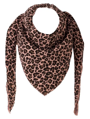 FASHION YOU WANT XXL Tuch LEO Farben Farbwahl Halstuch Musselintuch Musselin Leopard Muster Damen Damenhalstuch Dreieckstuch Schal Frauen leicht (doppellagig) (Leo klein rosa) von FASHION YOU WANT