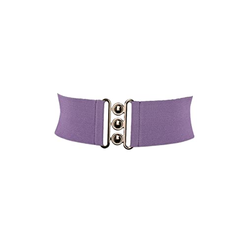 FASHIONGEN - Damen Breiter elastische gürtel, GLORIA - Lila (Goldenschnalle), Small / 36 bis 39 von FASHIONGEN