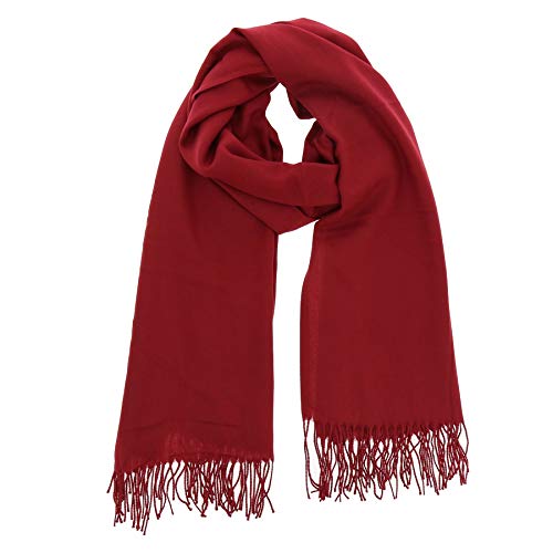 FASHIONGEN - Damen und Herrren, Pashmina-Schal aus Wolle, BACHRA - Bordeaux von FASHIONGEN