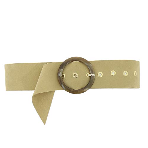 FASHIONGEN - Damengürtel Taillengürtel aus italienischem Leder, ANETTE - Beige, L-XL von FASHIONGEN