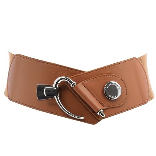 FASHIONGEN - Elastischer Damengürtel aus Rindsleder, DARLENE Kamel, Medium von FASHIONGEN