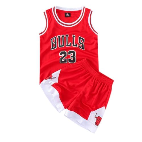 FASIOHDIO Basketball Trikot Kinder 2 Stücke,Basketball Kinder Trikot and Shorts, Jungen Trikot Basketball Kinder,Basketball Trikot Set für 4-14 Kinder,Basketball Trikot Kinder (Red, 6-8 years/m) von FASIOHDIO