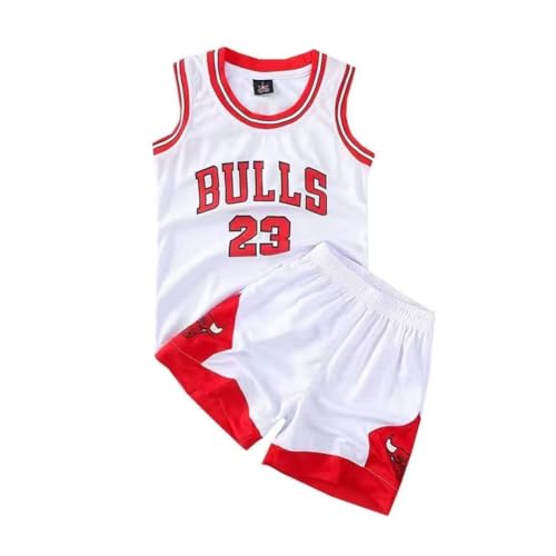 FASIOHDIO Basketball Trikot Kinder 2 Stücke,Basketball Kinder Trikot and Shorts, Jungen Trikot Basketball Kinder,Basketball Trikot Set für 4-14 Kinder,Basketball Trikot Kinder (White, 8-10 years/l) von FASIOHDIO