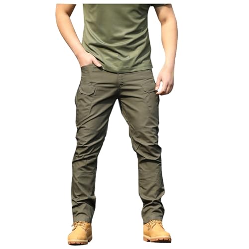 FASLOLSDP Arbeitshosen Männer Cargohose Herren | Militär Outdoorhose Wanderhose Mit Taschen | Sporthosen Lang Trekkinghose Taktische Hose | Trainingshose Leichte Wanderhose Schwarz S-3XL von FASLOLSDP