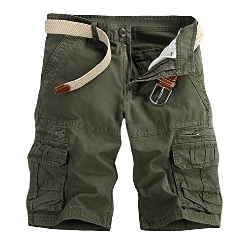 FASLOLSDP Cargo Shorts Herren?2024 Sommer Karierter Kurze Hosen mit Multi Taschen Elastischer Sporthose Button Down Shorts Casual Regulär Fit Atmungsaktive Cargohose von FASLOLSDP