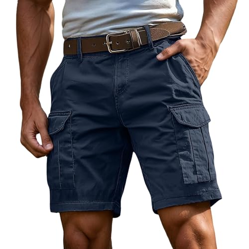 FASLOLSDP Cargo Shorts Herren Kurze Hosen Cargohose Bermuda & Arbeit | Mit Reißverschluss Knopf Mehr Taschen | Outdoor Sportshorts Sommer Einfarbig Klassisch​ Cargoshorts Wanderhose Kurze von FASLOLSDP