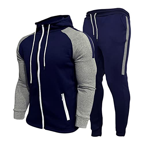 FASLOLSDP Herren Anzug Jogginganzug Herbst Winter Sweatjacke und Lang Hose Top Freizeitanzug Sport Anzug Männer Jogging Anzug Tracksuit Jogging Anzug Bekleidungsset 2-Teilig von FASLOLSDP