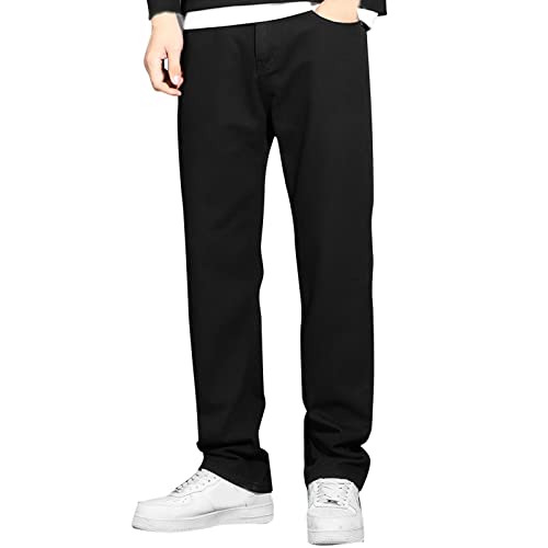 FASLOLSDP Herren Baggy Jeans Mens-Herbst-Winter-beiläufige Hosen-Sport-Hosen mit Taschen-Mode-Jeans-Langen Hosen Sommerjeans Herren von FASLOLSDP