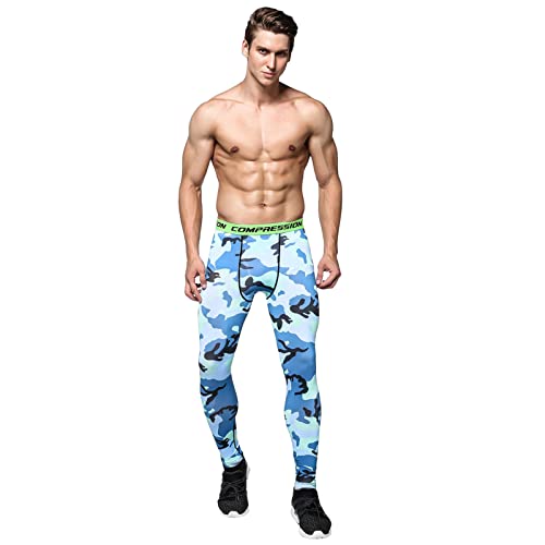 FASLOLSDP Herren Camouflage Sportbekleidung Atmungsaktiv Leggings Bunt Kompressionshose schnelltrocknend und schweißresistent Trainingsanzug Gym Yoga Anzüge von FASLOLSDP