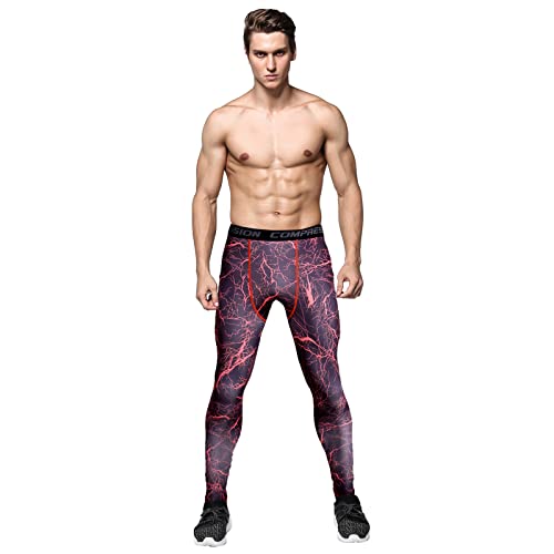 FASLOLSDP Herren Camouflage Sportbekleidung Atmungsaktiv Leggings Bunt Kompressionshose schnelltrocknend und schweißresistent Trainingsanzug Gym Yoga Anzüge von FASLOLSDP