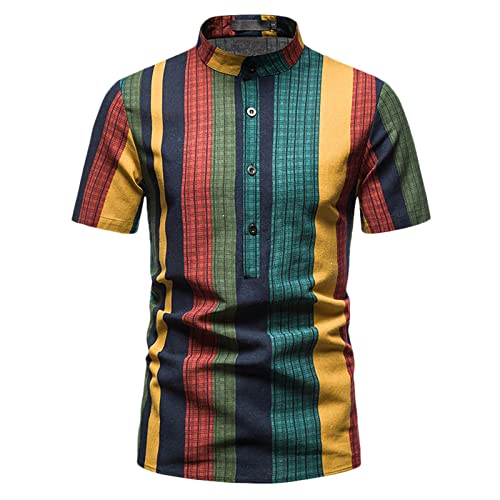 FASLOLSDP Herren Hawaiihemd Kurzarm Funky Gedruckt Freizeithemden Mode Frühling Sommer Arbeitskleidung Knopf Offen Tops Urlaub Tropical Strand Beilaufig Hawaii Hemd von FASLOLSDP