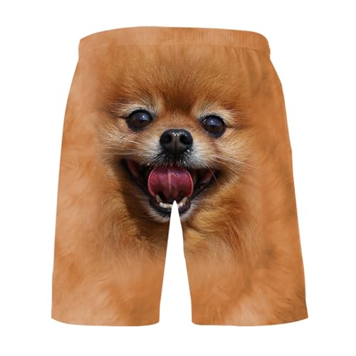 FASLOLSDP Lustige Hunde-Shorts, Atmungsaktive Short Für Herren Lässige Sommershorts Heim-nachtwäsche Niedliche Tier-Bedruckte Unterhose Personalisierte Hosen Kurze Baggy Funky Bermuda von FASLOLSDP