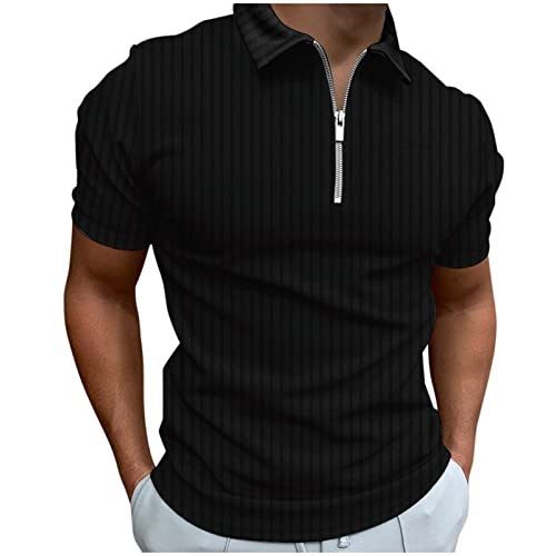 FASLOLSDP Poloshirts für Herren Kurzarm Slim-Fit Tshirt mit Reißverschluss Klassisches Männer Polohemd mit Umlegekragen Basic Freizeit Tops Leichte Casual Kurzarmshirt… von FASLOLSDP