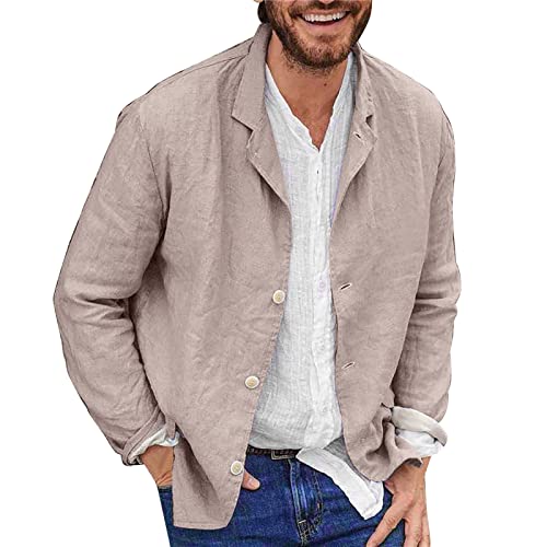 FASLOLSDP Sommerjacke Herren Leicht Sportlich Leinenjacke Sommer Langarm Hemdjacke Einfarbig Leinenhemd Mit Knopfleiste Herrenjacke Basic Freizeithemd/Strickjacke/Trachtenjacke FASLOLSDP Sommerjacke Herren Leicht Sportlich Leinenjacke Sommer Langarm Hemdjacke Einfarbig Leinenhemd Mit Knopfleiste Herrenjacke Basic Freizeithemd/Strickjacke/Trachtenjacke von FASLOLSDP