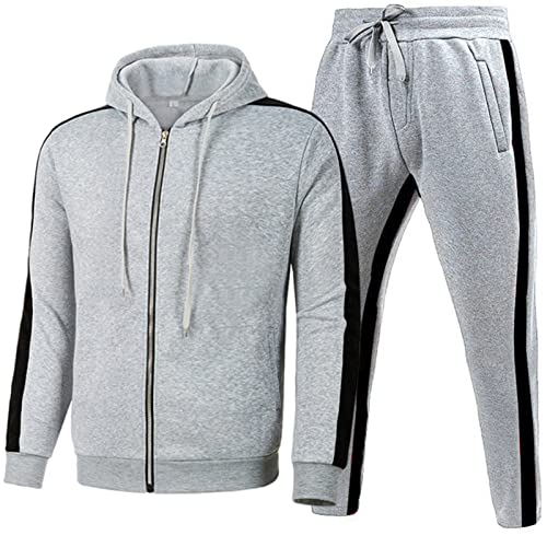 FASLOLSDP Sportanzug Herren Trainingsanzug Zweiteiliges Sweatshirt Lässig Sportkleidung Baggy Sport-Jogging Für Gym Sweatjacke Winter Laufanzug Tracksuit Harajuku Streetwear von FASLOLSDP